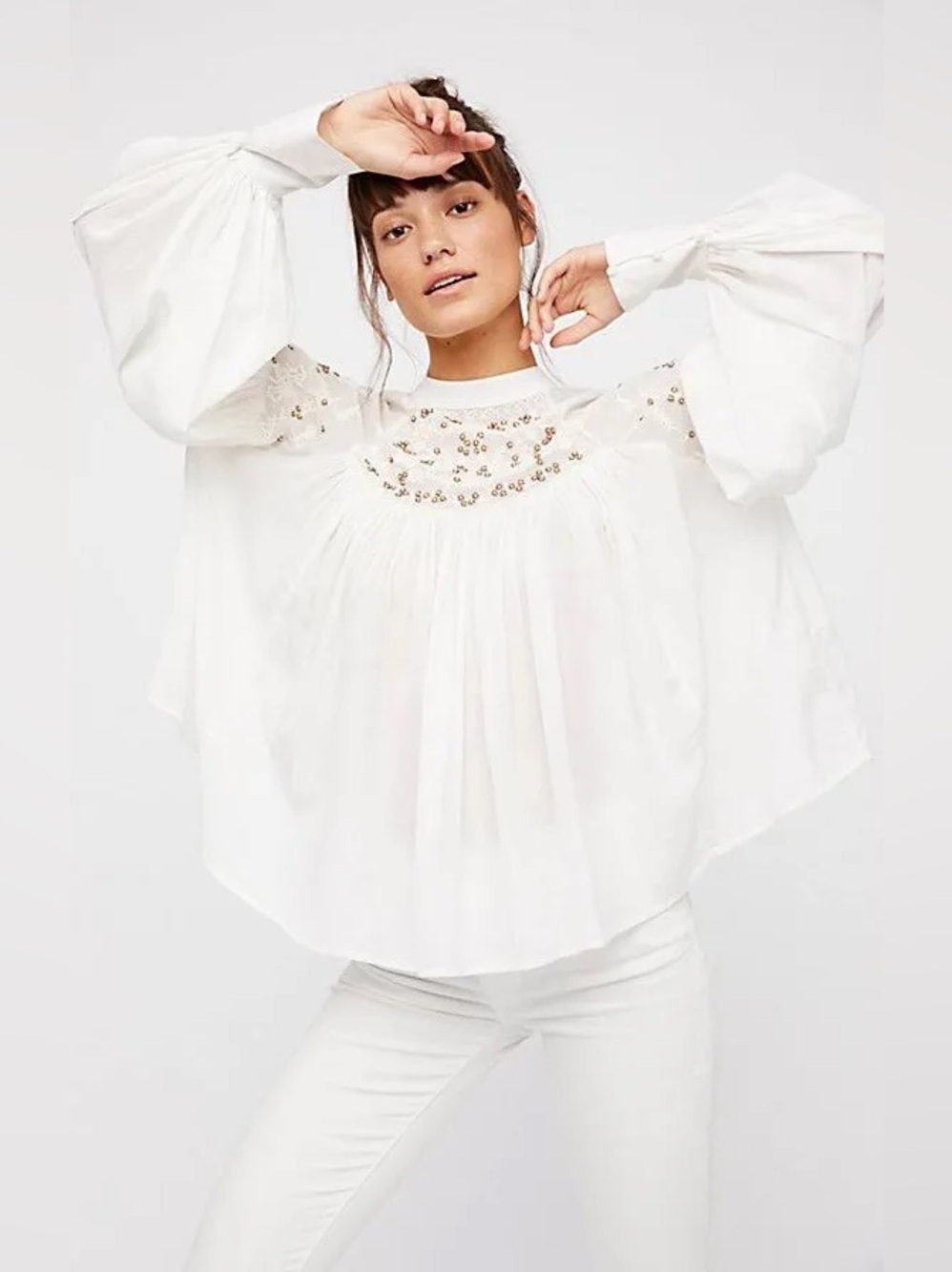 Free People Have It My Way Embroidered Top xs